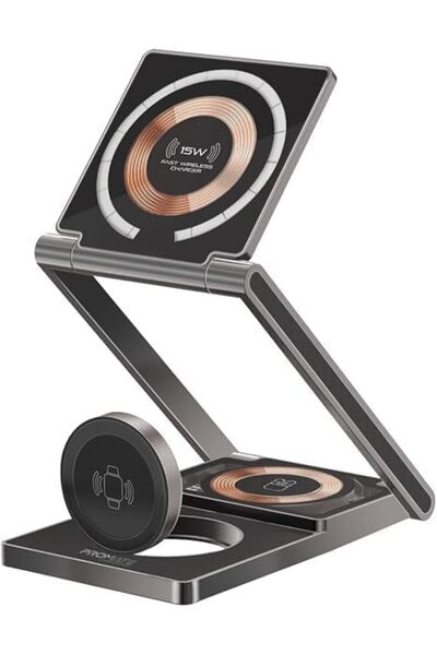 Generic 3-in-1 Magnetic Wireless Charging Station, 15W Foldable Fast Charging...
