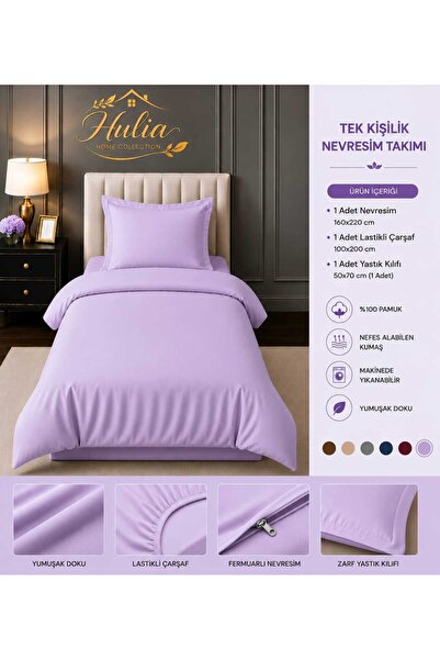hulia home Elastic Sheet Duvet Cover Set Single Size Cotton Soft Textured Com...