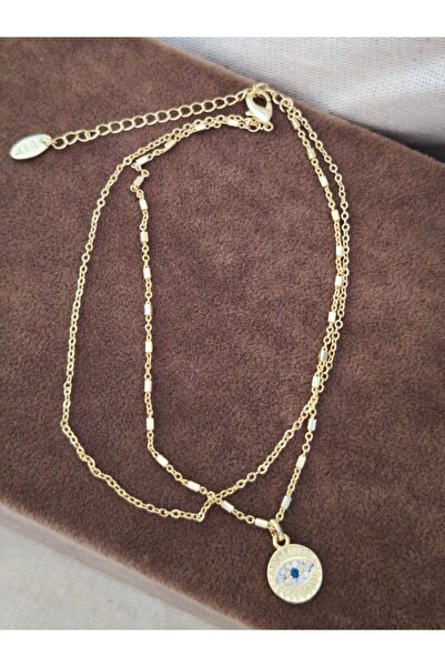 MuseumofYou Two Row Zircon Stone Eye Figured Gold Anklet - Adjustable Chain