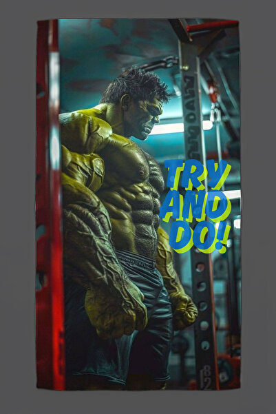 Halura Hulk Desenli Dijital Baskılı 45x90 Spor Havlusu | Yumuşak Premium Pamu...
