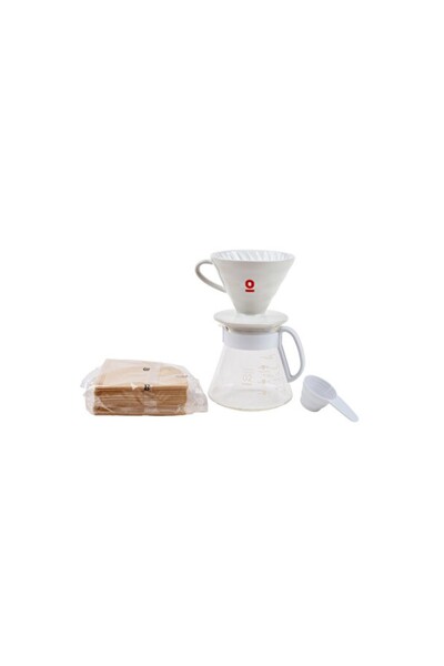 V60 Seramik Demleme Seti - Dripper, Sürahi, Filtre Kağıdı, Kahve Aksesuarları