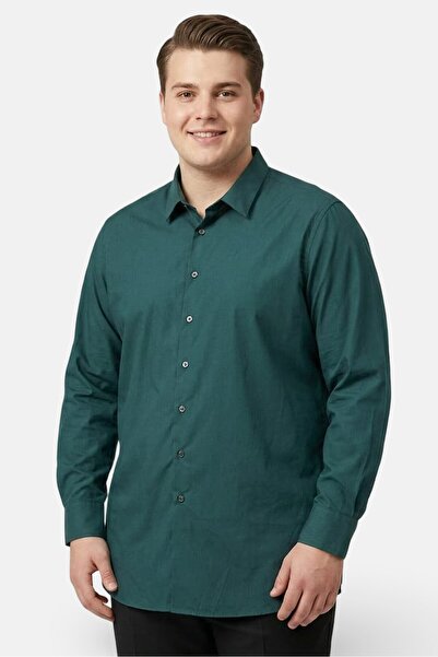 Thomas Pink Men Tailored Fit Plain Long Sleeves Dress Shirt, Green