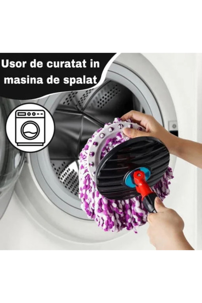 Otto Set mop magic rotativ la 360 de grade |   Găleată din oțel inoxidabil + Mâner telescopic + 4 rezerve din microfibră