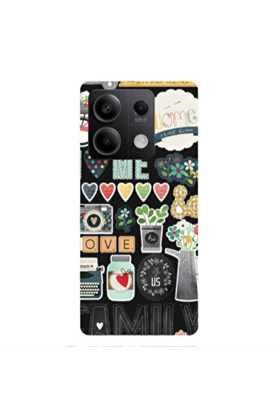 Other Xiaomi Redmi Note 13 5G Family love home Black Colored Silicone TPU Θήκη