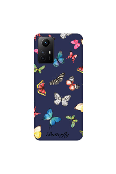 Other Xiaomi Redmi Note 12s Mixed Butterflys Dark blue Colored Silicone TPU Θήκη