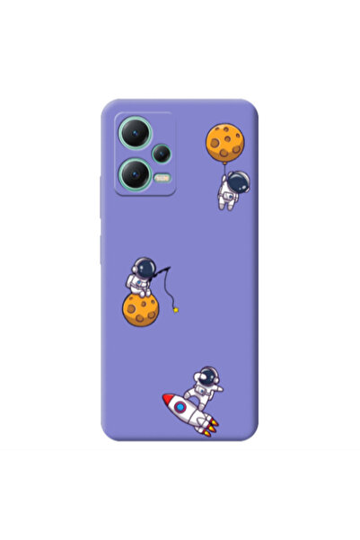 Other Xiaomi Redmi Note 12 Pro 5G Cute astronauts Purple Colored Silicone TPU...