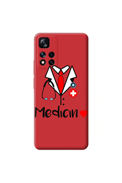 Other Xiaomi Redmi Note 11 Pro 5G Medicin Red Colored Silicone TPU Θήκη