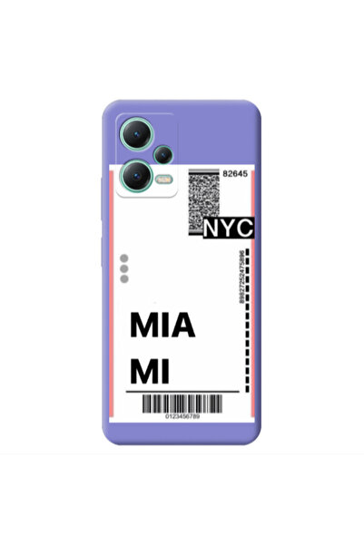 Other Xiaomi Redmi Note 12 Pro 5G Miami NYC Purple Colored Silicone TPU Θήκη