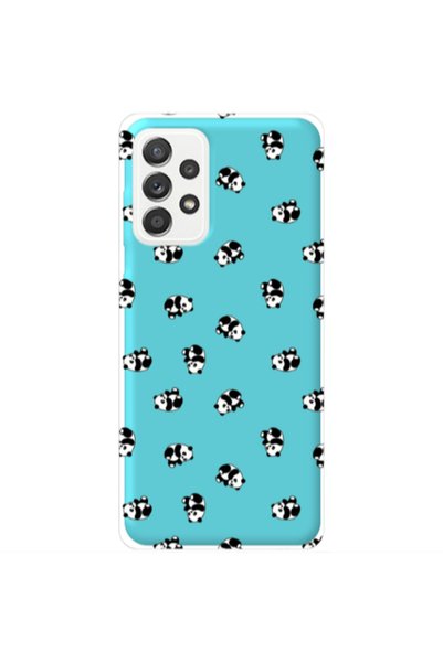 Other Samsung A72 Small Pandas Turquoise Colored Silicone TPU Θήκη