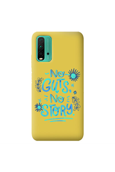 Other Xiaomi Poco M3 No guts no story Yellow Colored Silicone TPU Θήκη
