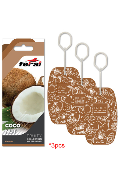 OEM Σετ Αρωματικών Αυτοκινήτου Feral Fruity Collection Coconut 3 Τεμάχια