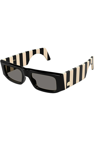 Valentino VG0005S 004 Black Ivory Striped Gunes Gozlugu