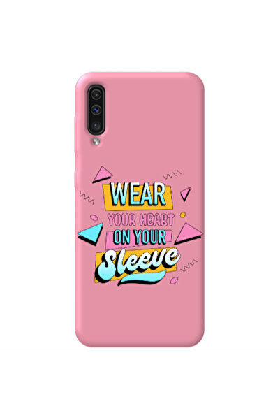 Other Samsung A70 Wear Your Heart Pink Colored Silicone TPU Θήκη