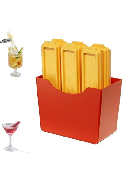 Arabest Ice Trays,French Fries Shape Silicone,6-Piece,Magnetic Storage Box,Lo...