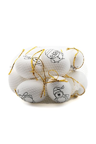 MC Micostore Accesorii creatie - glob ou alb cu desene, decoratiune Craciun, ...