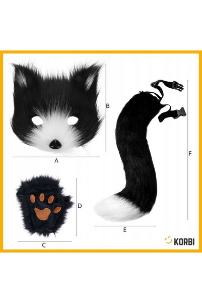 Korbi Set costum pisică din pluș - 3 piese