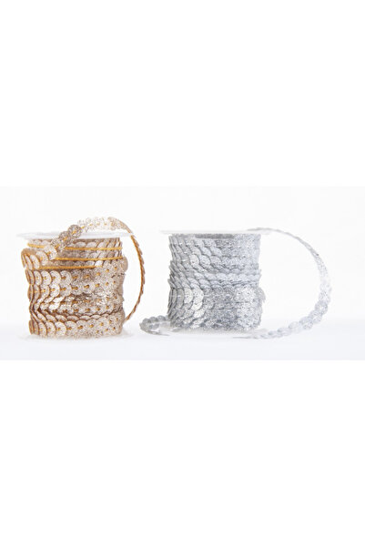 MC Micostore Banda decorativa, 4cm x 3m, paiete cu sclipici, rosu, argintiu, ...