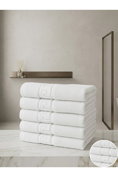 Truva Home Set 5 Prosoape de Baie Hoteliere Greek | 50x90 cm | 100% Bumbac Tu...