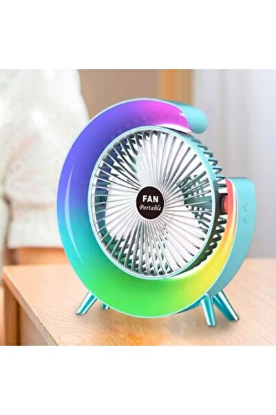 HOZRO Ventilator de birou LED Yifeng, 3 viteze, verde, 23.5x23.5x5cm