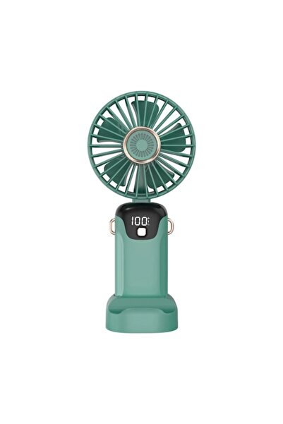Fokelyi Ventilator portabil cu suport, Fokelyi, 5 viteze, verde, 18.8x9.8x4.65cm