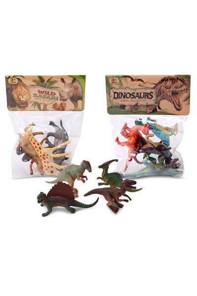 OEM Set figurine Artyk safari si dinozauri multicolor 10cm 4buc