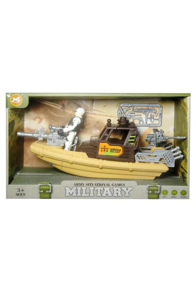 OEM Set militar SWEDE - barcă, figurină soldat și accesorii 3+