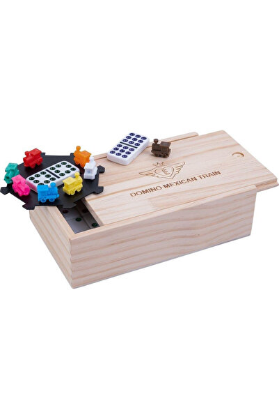 OEM Set Domino Quint Tren Mexican Dublu 9 în cutie de lemn
