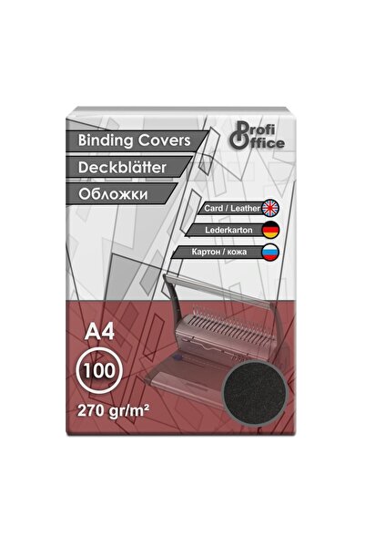 MC Micostore A4 binder cover, black cardboard, imitation Leather, 270g/sqm, t...
