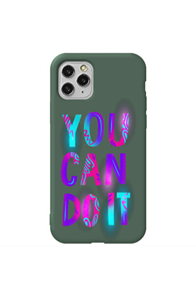 Other Apple iPhone 11 Pro Max You Can Doit Dark Green Colored Silicone TPU Θήκη