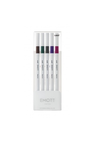 MC Micostore Fineliner UNI EMOTT PEM-SY, 0.4mm, NO.3, set 5 culori metalizate
