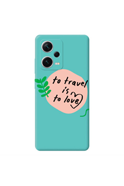 Other Xiaomi Poco X5 To Travel is to Love Turquoise Colored Silicone TPU Θήκη