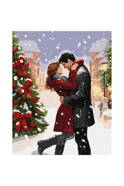 ideyka Set pictura pe numere Zimowy romans, panza numerotata, 40x50 cm, Multi...