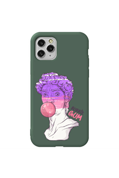 Other Apple iPhone 11 Pro Pin Bubble Dark Green Colored Silicone TPU Θήκη
