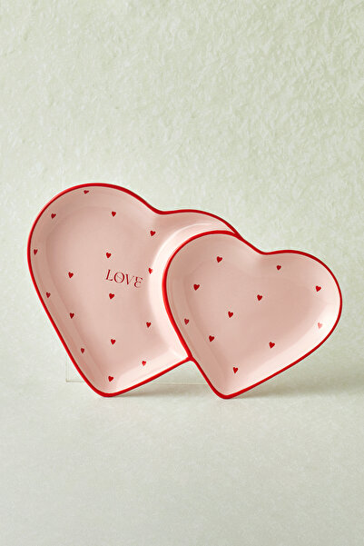 Karaca Heart To Heart Kalp Detaylı Sunumluk 26 cm Pembe