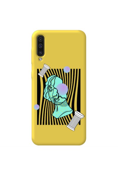 Other Samsung A70 Columns Yellow Colored Silicone TPU Θήκη