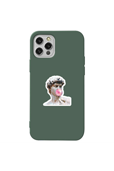 Other Apple iPhone 12 Pro Bubble Dark Green Colored Silicone TPU Θήκη