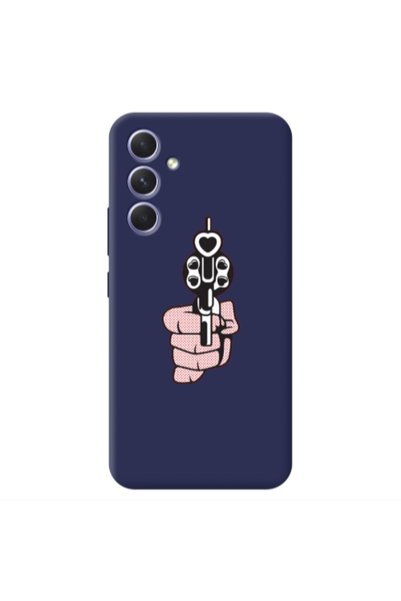 Other Samsung A56 Heart gun Dark blue Colored Silicone TPU Θήκη