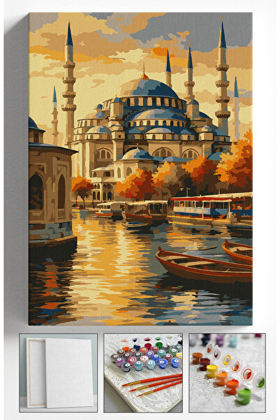 Akihabara Sayılarla Boyama Seti Numaralı Tuval Fırça Boya 40x50 Cm - CAMİİ MA...