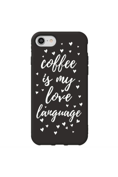Other Apple iPhone SE 2020 Coffe is my love language Black Colored Silicone T...