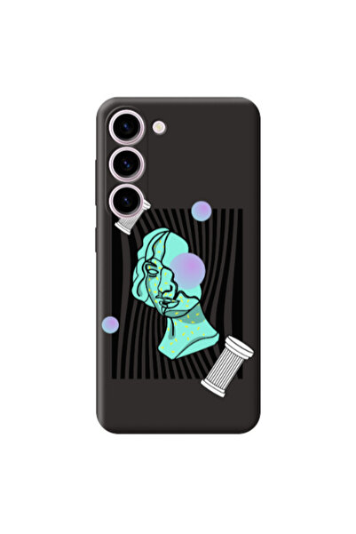 Other Samsung S23 Plus Columns Black Colored Silicone TPU Θήκη