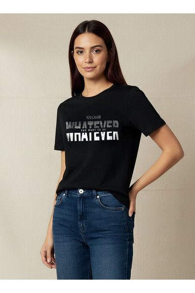 FAV Regular Fit Cotton T-shirt with Slogan Varsity Print