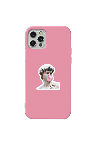 Other Apple iPhone 12 Pro Max Bubble Pink Colored Silicone TPU Θήκη