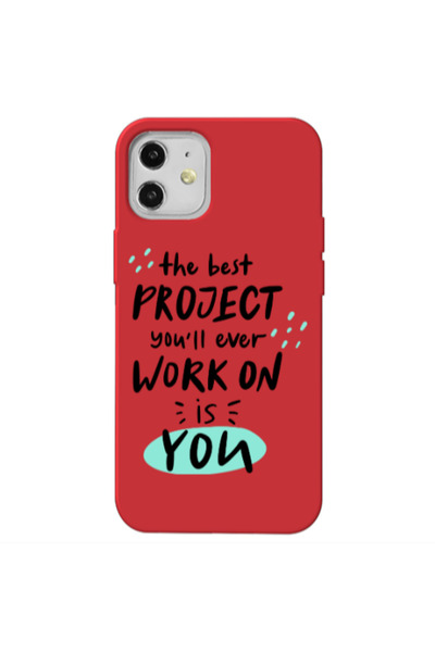 Other Apple iPhone 12 The Best Project Red Colored Silicone TPU Θήκη