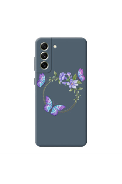 Other Samsung S21 PLUS Butterfly on the ring Dark Grey Colored Silicone TPU Θήκη