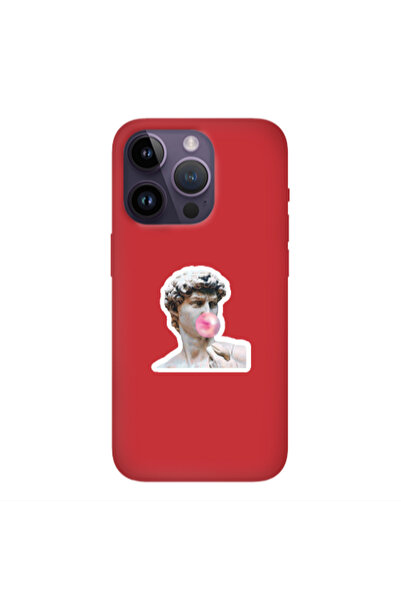 Other Apple iPhone 14 Pro Max Bubble Red Colored Silicone TPU Θήκη