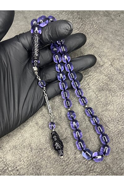 Mos Tespih İmamesi Embroidered High End Powder Amber Prayer Beads