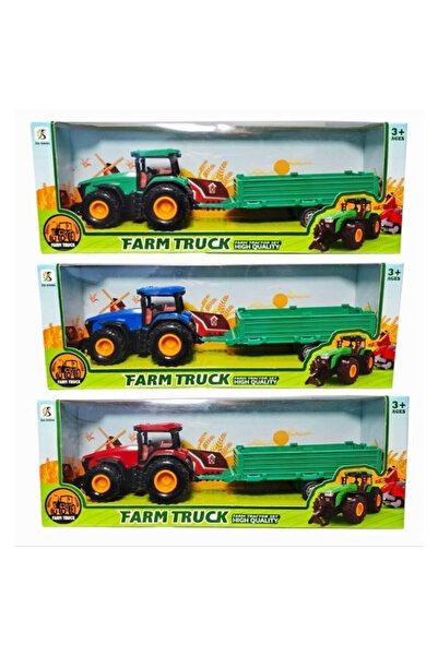 Swede Tractor de jucarie Farm Truck cu remorca, cutie cu fereastra, pentru 3+...