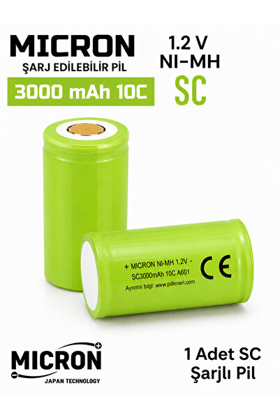 Micron SC 3000 mAh 10C 1.2V Ni-MH Şarj Edilebilir Pil (Tekli)