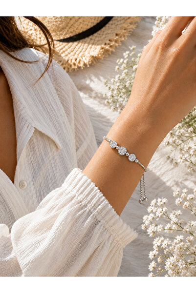 Adata Jewelry Yuvarlak Zirkon Taşlı Top Model Xuping Çelik Asansörlü Kadın Bi...