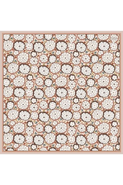 Levidor Salmon Daisy Pattern Sura Silk Scarf